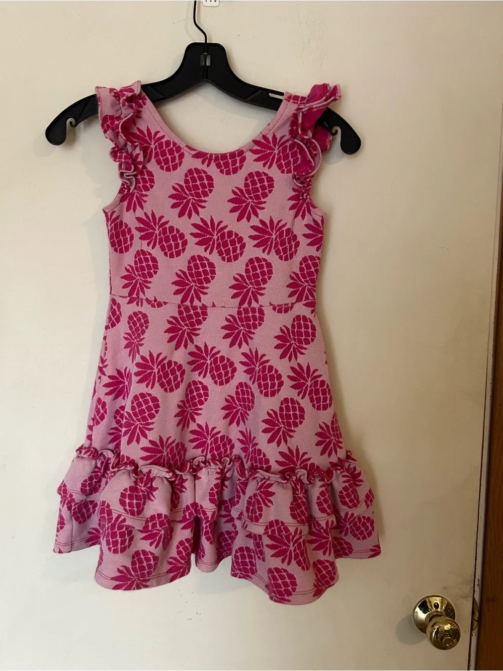 Janie and Jack Pineapple Pink Jacquard dress Size 8